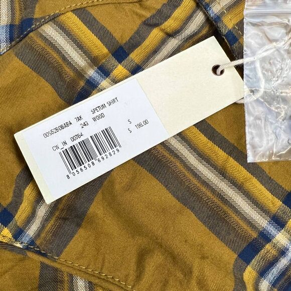 New Diesel Men US S Cowboy Shirt Brown Plaid Long Sleeve Snap Button Down - Picture 8 of 9